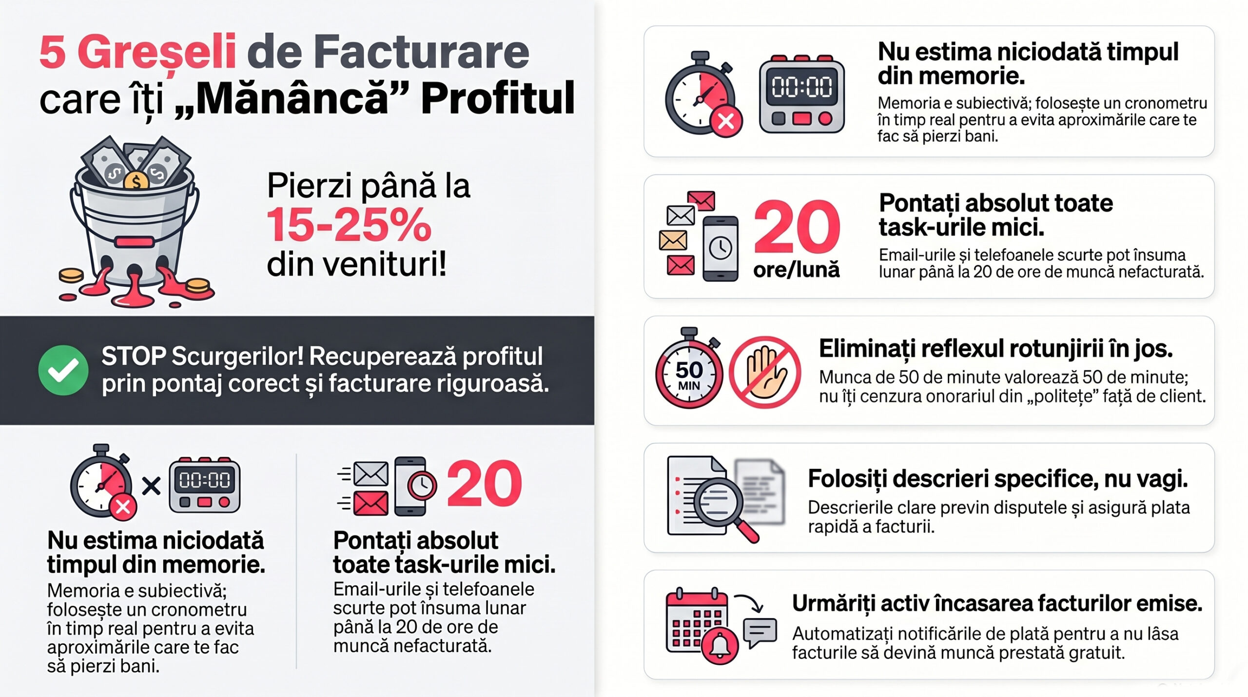 7 greseli in facturarea orelor de consultanta si cum sa le eviti